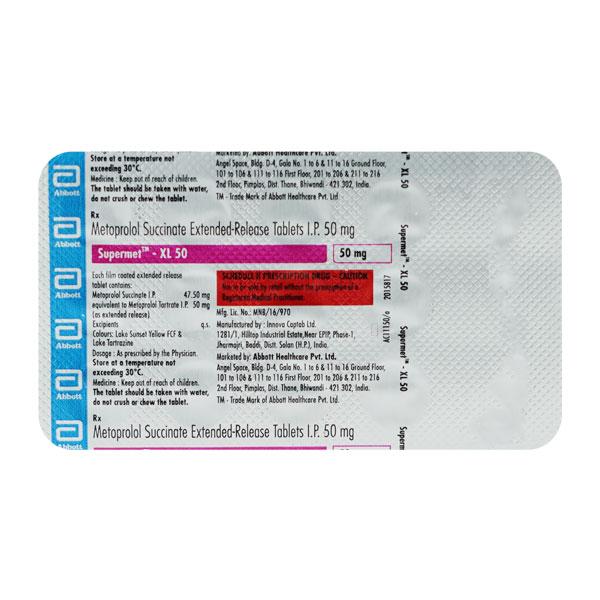 Supermet XL 50mg Tablet 15'S