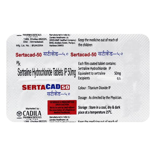 Sertacad 50mg Tablet 10'S