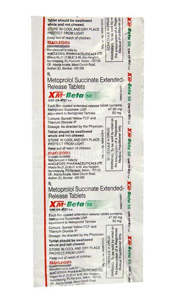 XM Beta 50mg Tablet 10'S