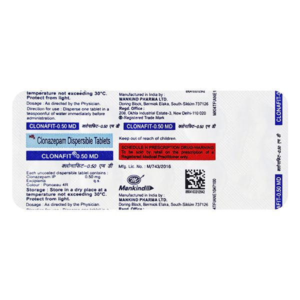 Clonafit MD 0.50mg Tablet 10'S