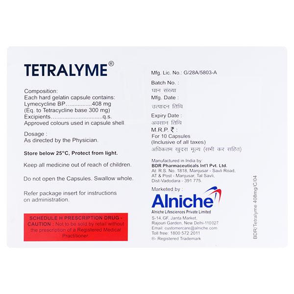 TETRALYME 408mg Capsule 10's