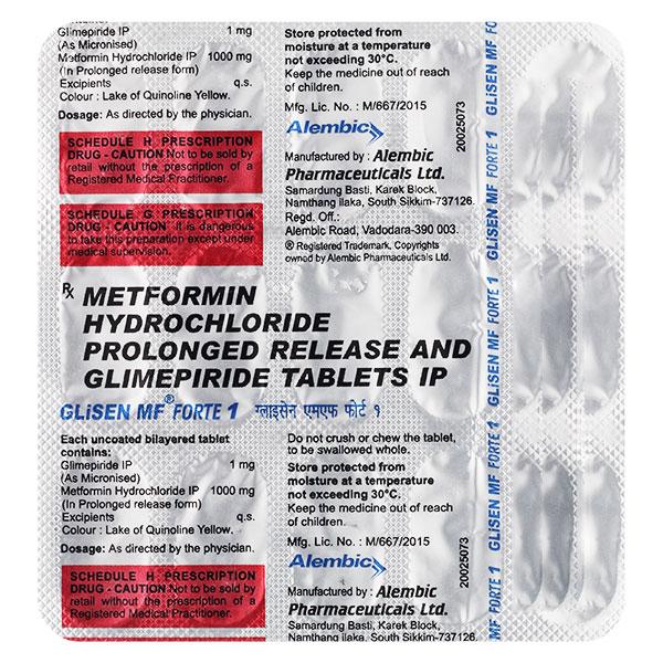 Glisen MF Forte 1mg Tablet 15'S