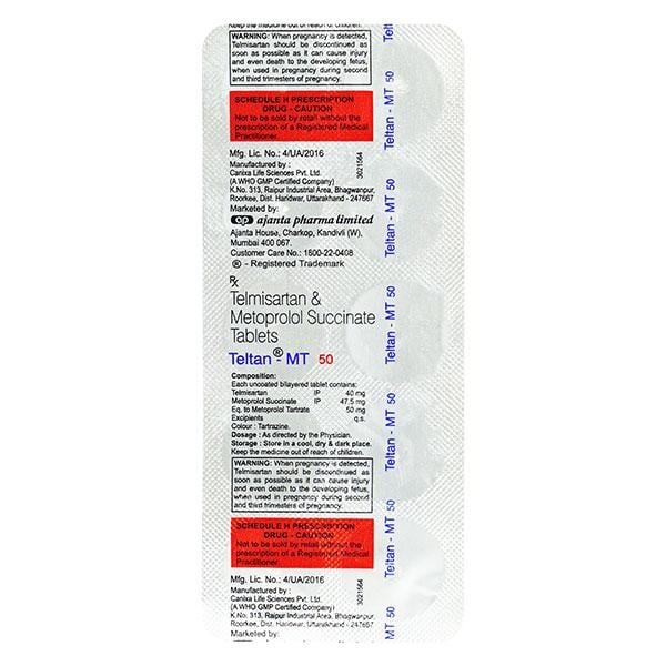 TELTAN MT 50/40mg Tablet 10's