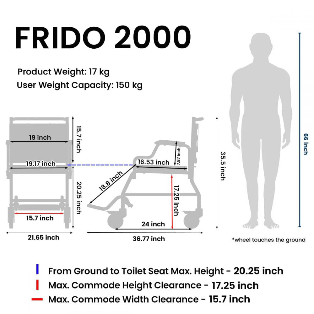 Frido 2000 Commode Wheelchair