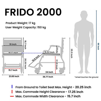 Frido 2000 Commode Wheelchair
