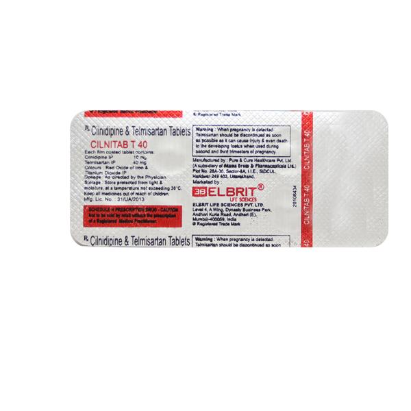 CILNITAB T 40mg Tablet 10's