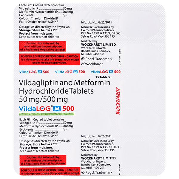 VILDALOG M 500mg Tablet 15's
