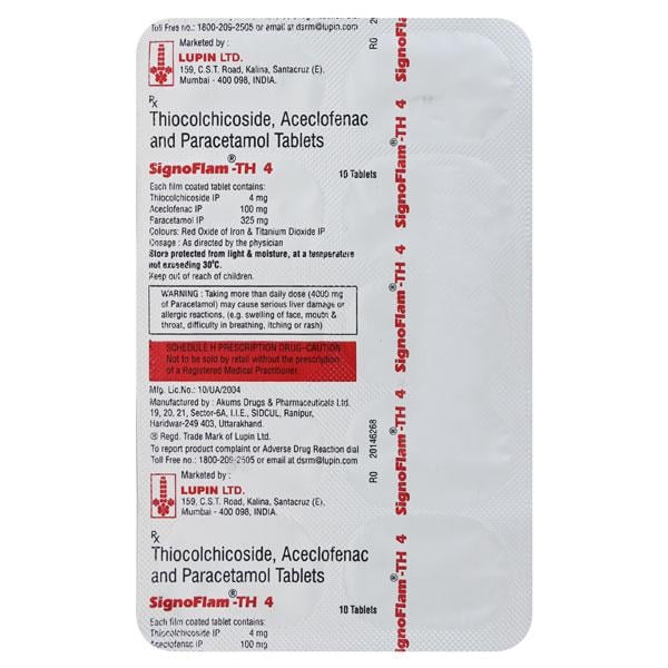 SIGNOFLAM TH 4 Tablet 10's