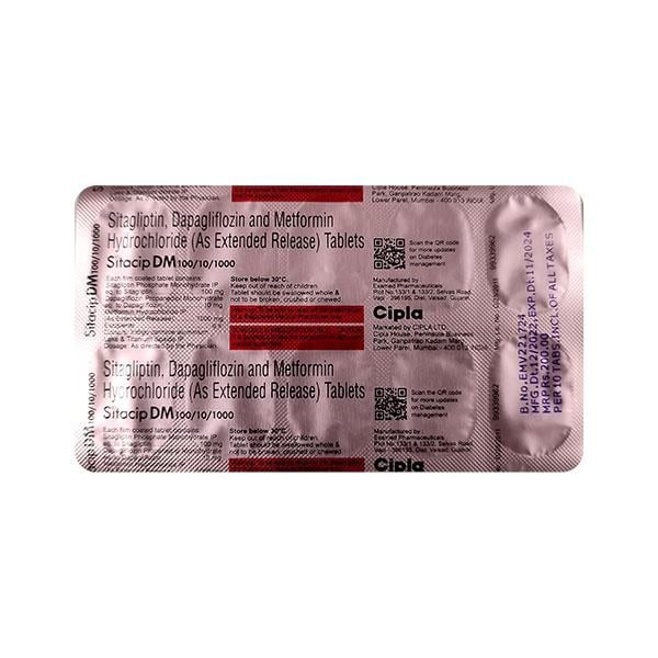 SITACIP DM 100/10/1000 Tablet 10's