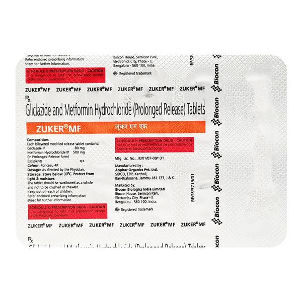 Zuker MF Tablet 10'S