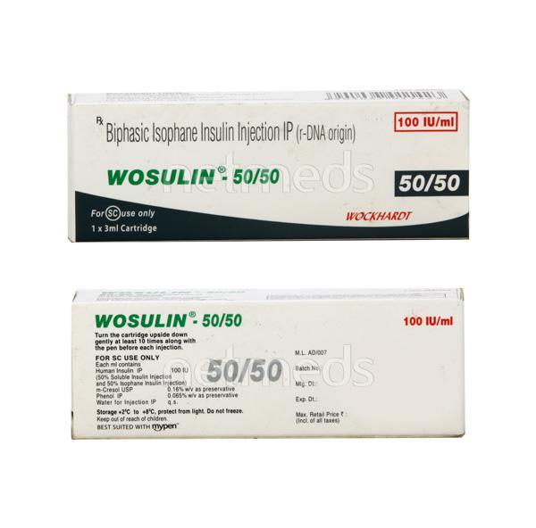 Wosulin 50/50 100IU Cartridge 1X3ml