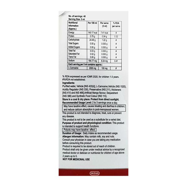 COGVIN NO ADDED SUGAR MANGO FLAVOUR Syrup 200ml