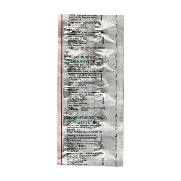 Coversyl 8mg Tablet 10'S