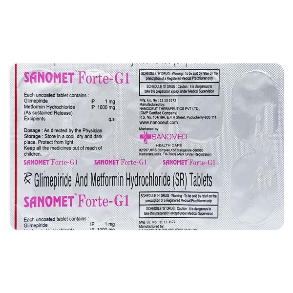 SANOMET FORTE G 1 Tablet 10's