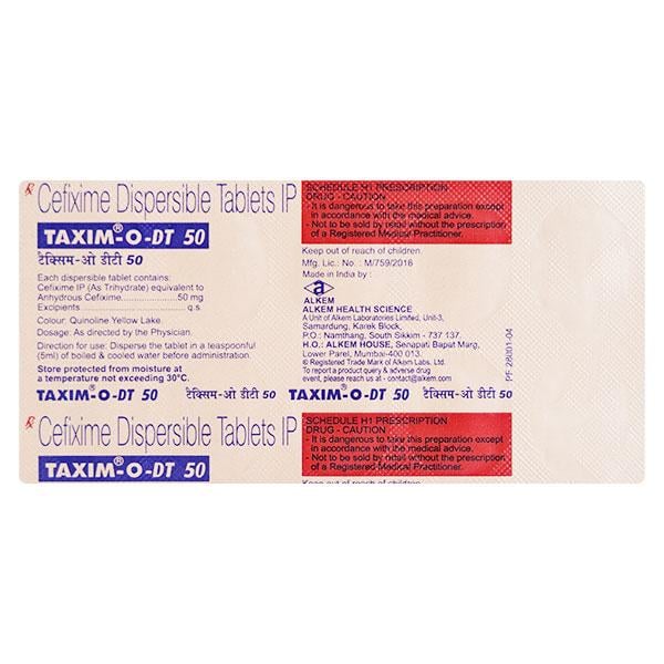 Taxim O DT 50mg Tablet 10'S