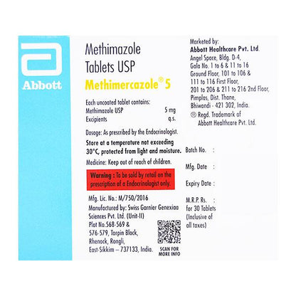 METHIMERCAZOLE 5mg Tablet 30's