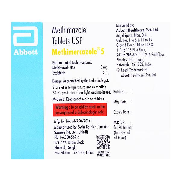 METHIMERCAZOLE 5mg Tablet 30's
