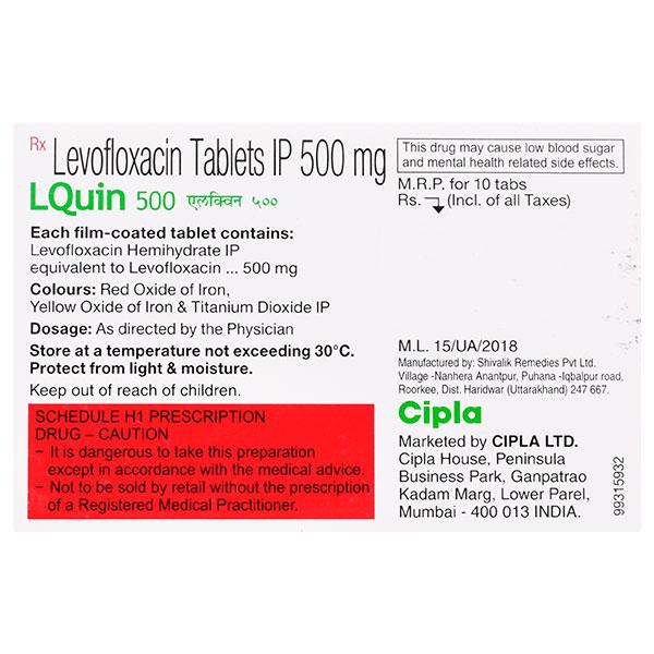 Lquin 500mg Tablet 10'S