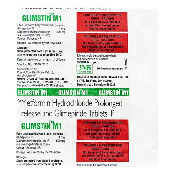 GLIMSTIN M 1mg Tablet 15's