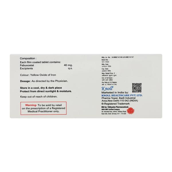 FEBUXOT 40 Tablet 10's