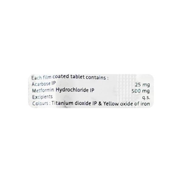 Glucobay M 25mg Tablet 10'S