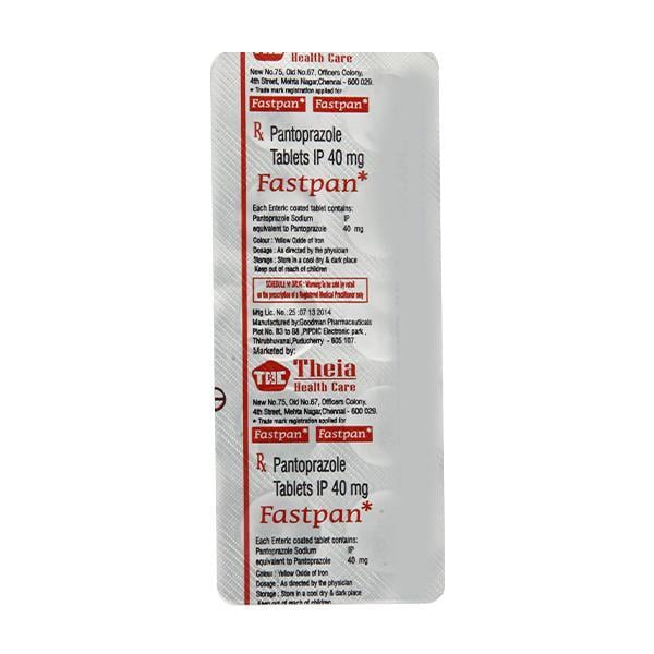 Fastpan 40mg Tablet 10'S