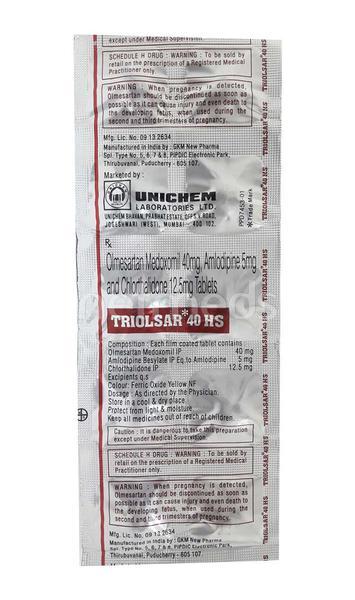 Triolsar HS 40mg Tablet 10'S