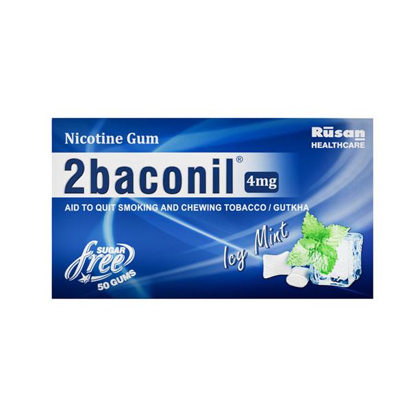 2Baconil Icy Mint 4mg Chew Gum 50'S - Global Surgicals