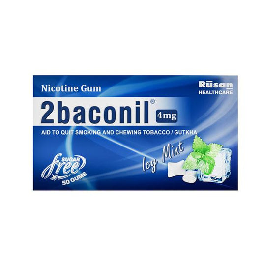 2Baconil Icy Mint 4mg Chew Gum 50'S - Global Surgicals