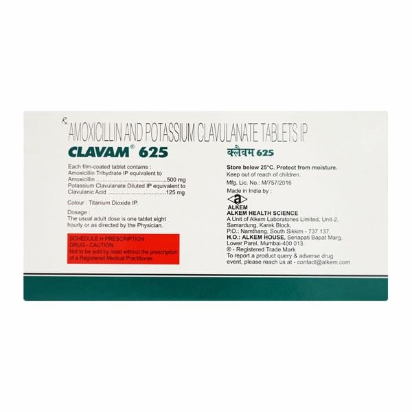 Clavam 625mg Tablet 10'S