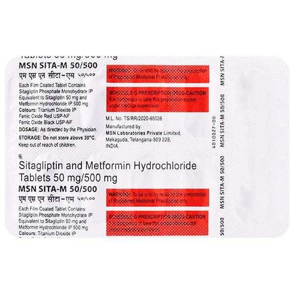 MSN SITA M 50/500 Tablet 10's