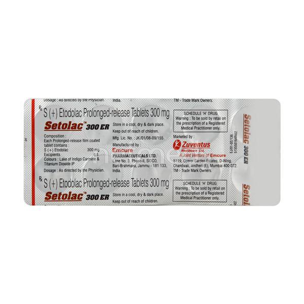 Setolac ER 300mg Tablet 10'S