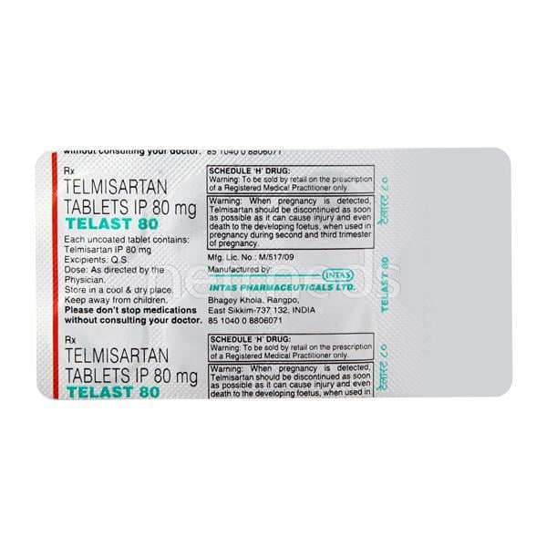 Telast 80mg Tablet 7'S