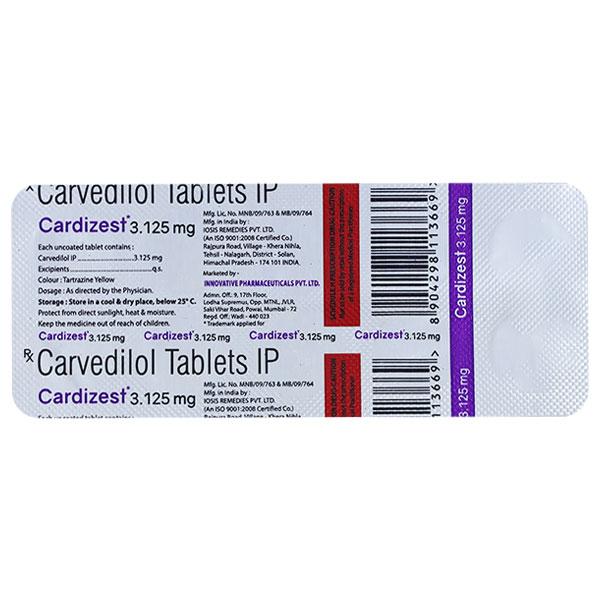 CARDIZEST 3.125mg Tablet 10's