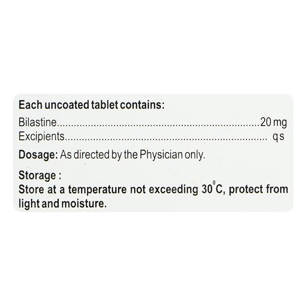 BILASTERO 20mg Tablet 10's