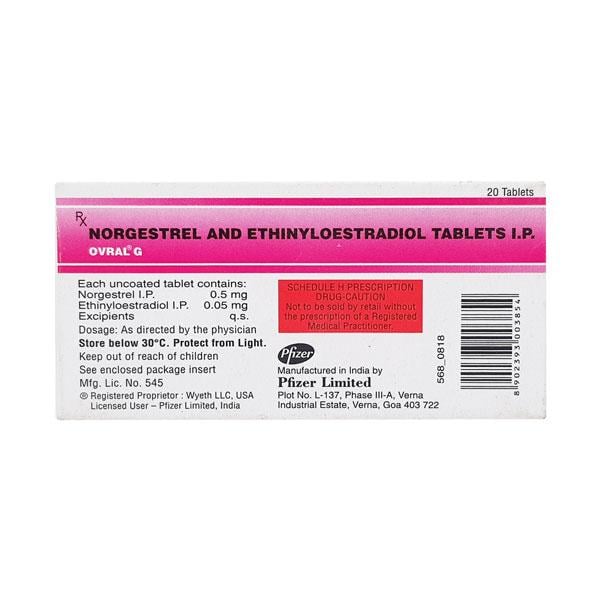 Ovral G Tablet 20'S