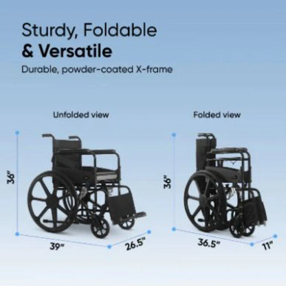 Frido 2 in 1 Foldable Wheelchair for Regular and Commode Use(FSC101)