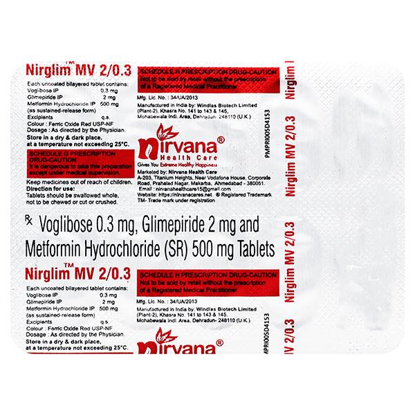 NIRGLIM MV 2/0.3 Tablet 10's