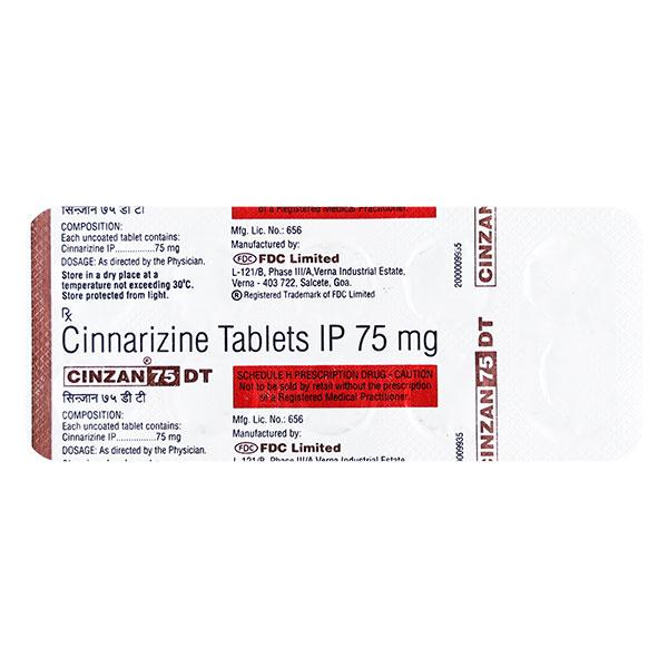 Cinzan DT 75mg Tablet 10'S