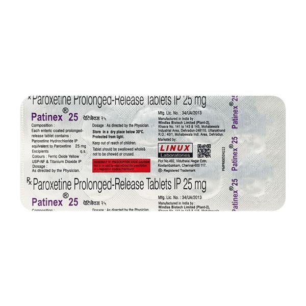 Patinex 25mg Tablet 10'S