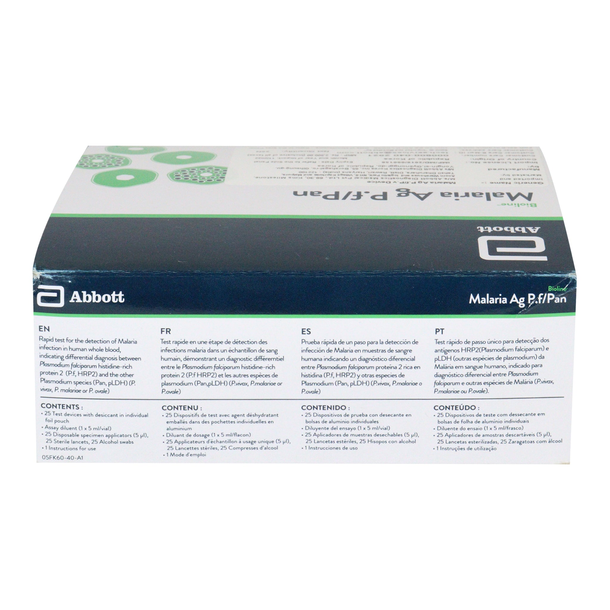 Abbott Mal AG P.F/PAN (D) Global Malaria rapid card