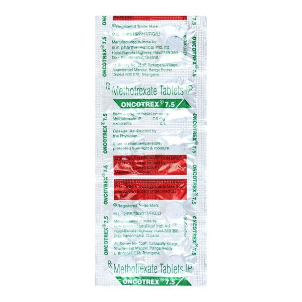 Oncotrex Inredients Oncotrex 7.5mg Tablet 10'S – Global Surgicals