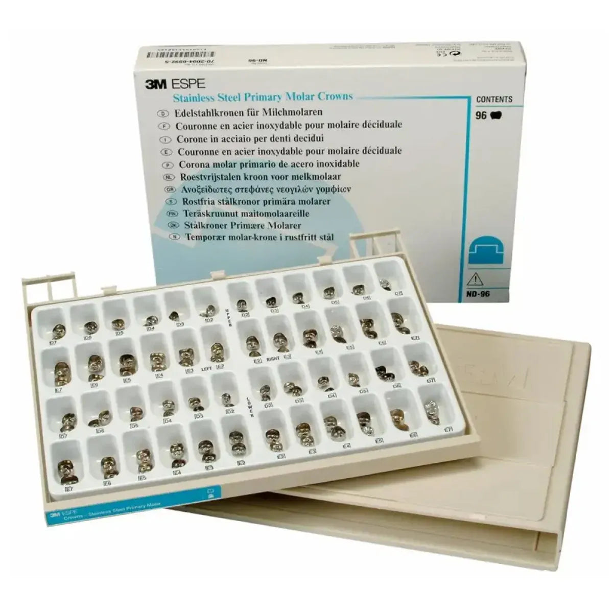 3M PO-96 SS Permanent Molar Kit Preformed Paediatric Crowns