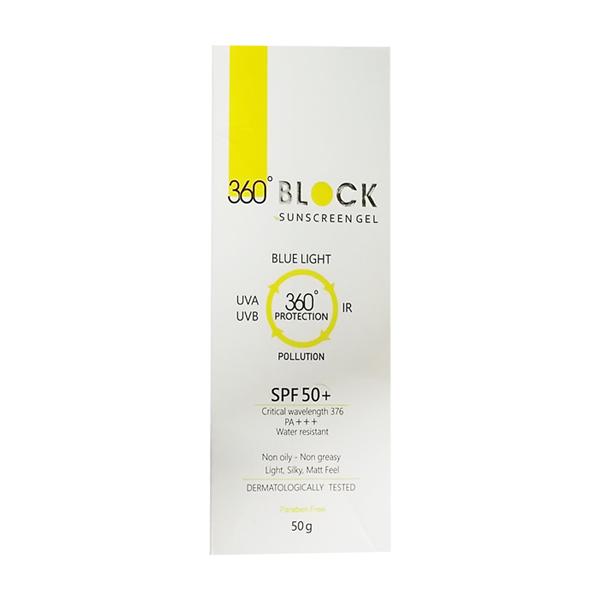 360 BLOCK SPF 50+ Sunscreen Gel 50gm - Global Surgicals