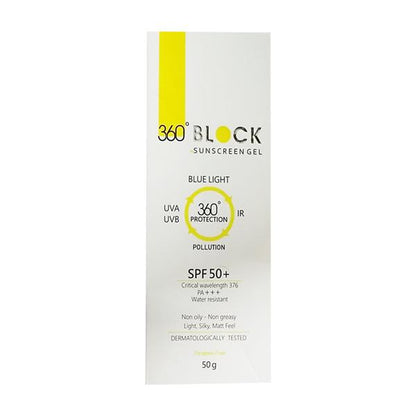 360 BLOCK SPF 50+ Sunscreen Gel 50gm - Global Surgicals