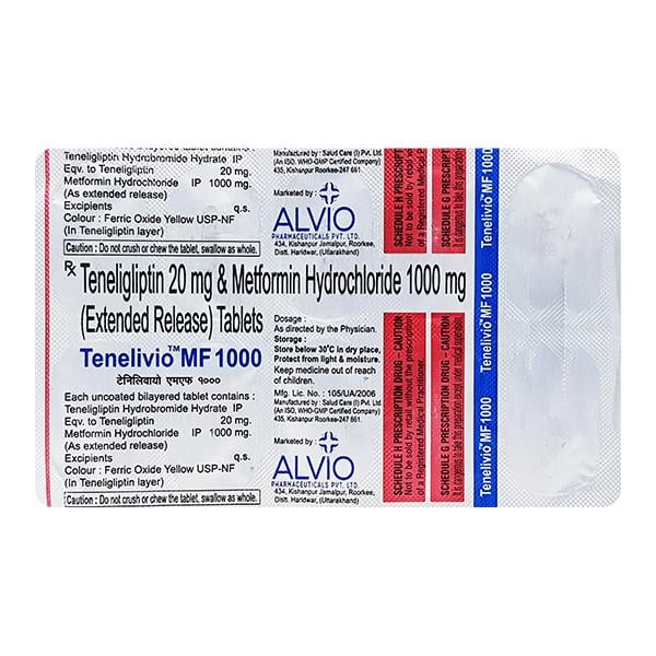 TENELIVIO MF 1000mg Tablet 10's