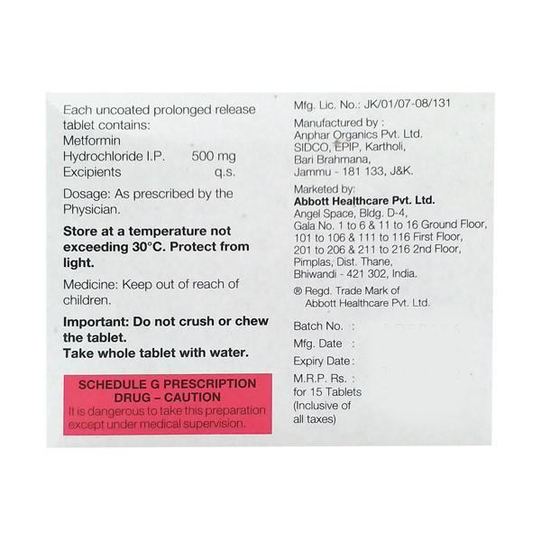 Gluformin I 0.5gm Tablet 15'S