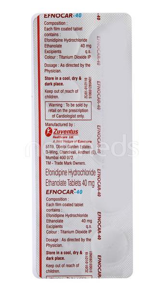 Efnocar 40mg Tablet 10'S
