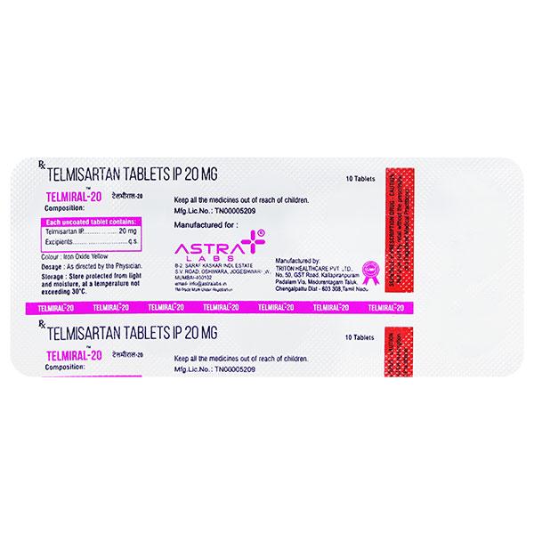 TELMIRAL 20 Tablet 10's