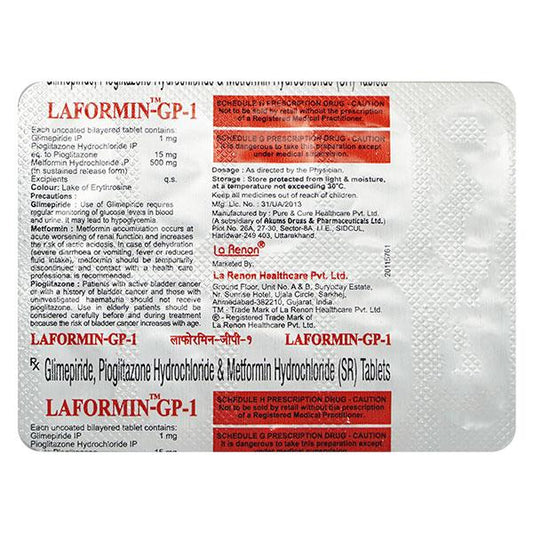 Laformin GP 1mg Tablet 10'S